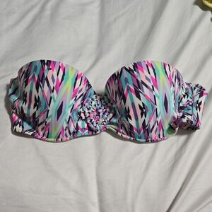 Multicolor Strapless Bikini Top